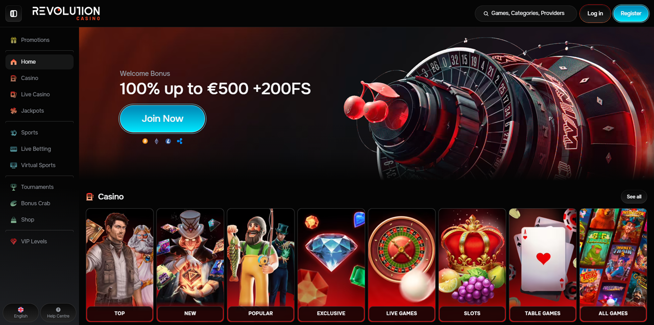RevolutionCasino review Screenshot RevolutionCasino review Screenshot