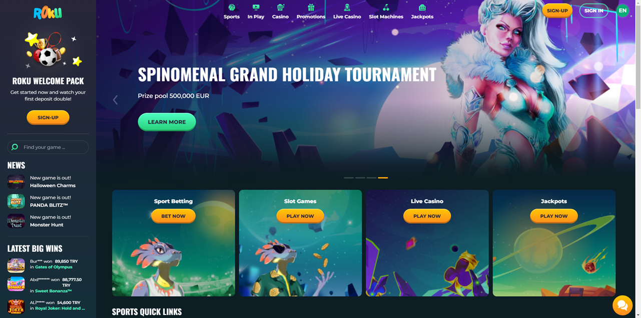 Roku Casino review Screenshot