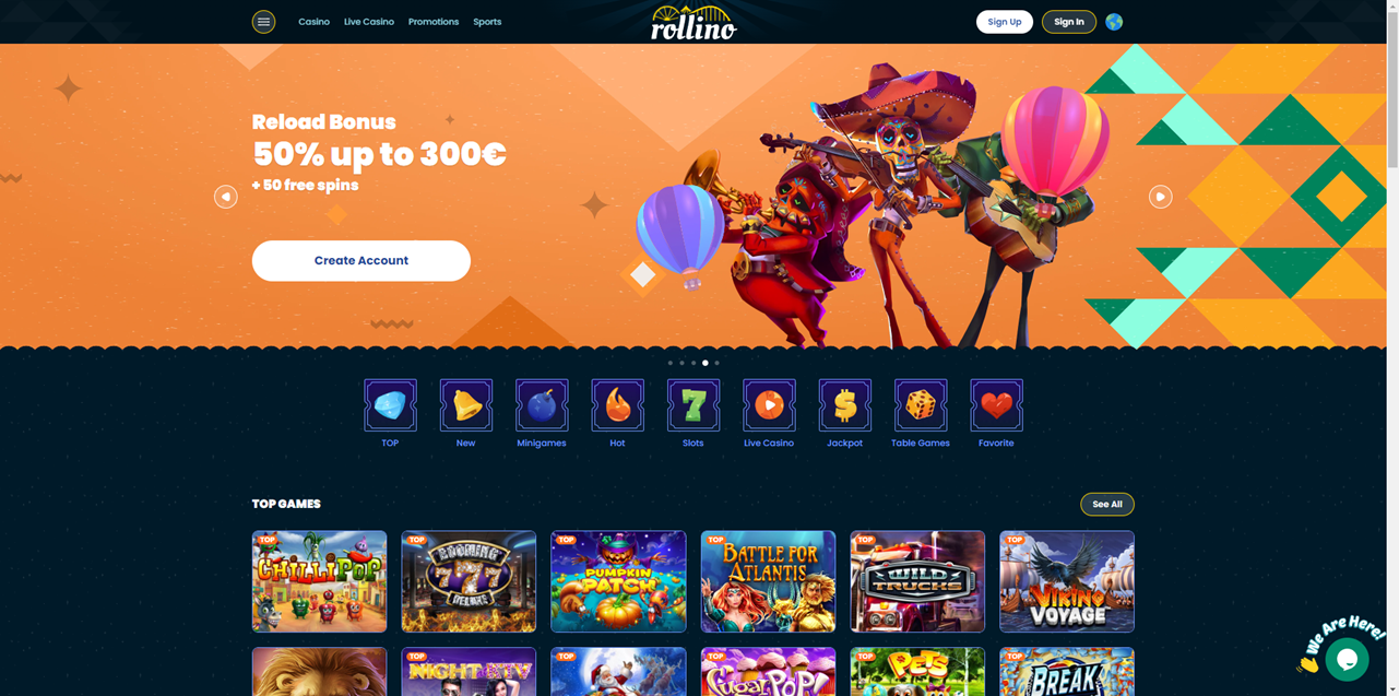 Rollino Casino review Screenshot