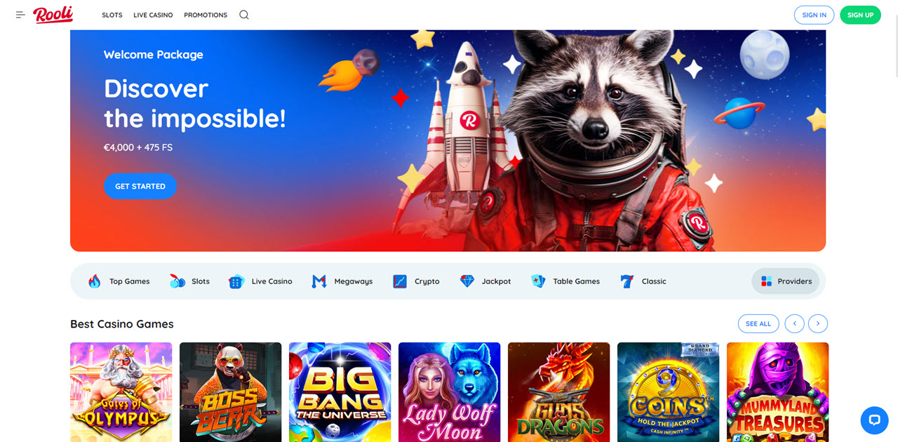 Rooli Casino review Screenshot