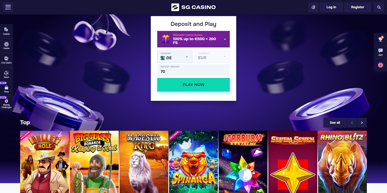 Reseña de SGCasino Screenshot Reseña de SGCasino Screenshot