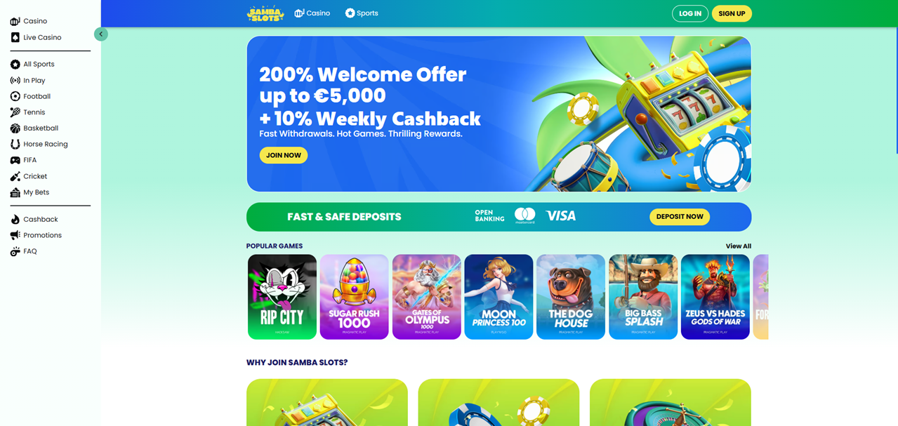 SambaSlots review Screenshot