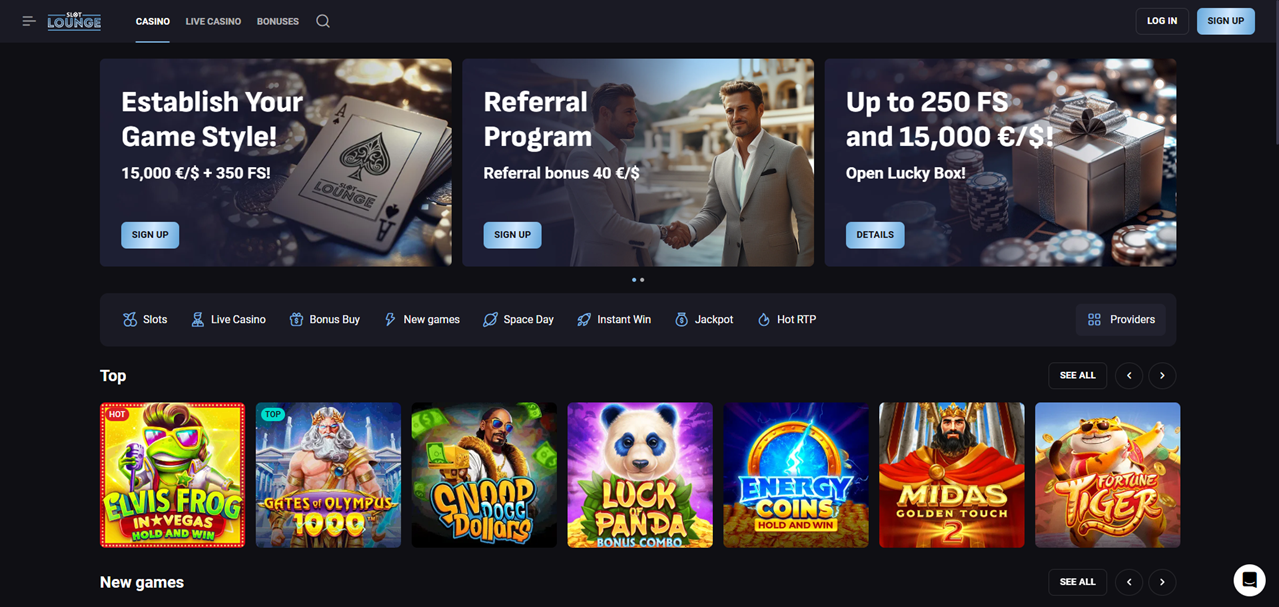 SlotLounge review Screenshot