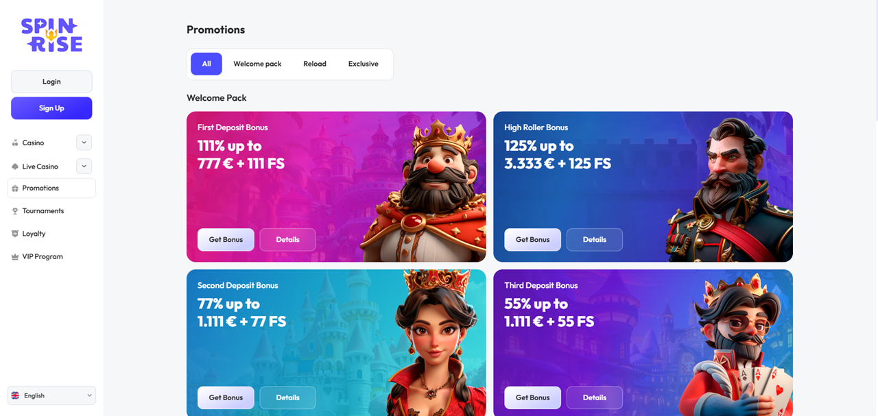 Spinrise review Screenshot Spinrise review Screenshot