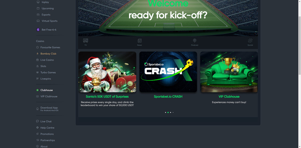 Sportsbet.io review Screenshot