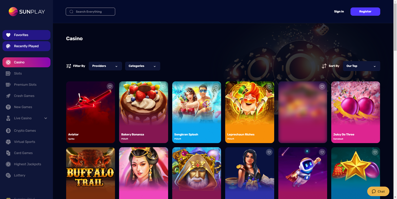 Sunplay Casino review Screenshot