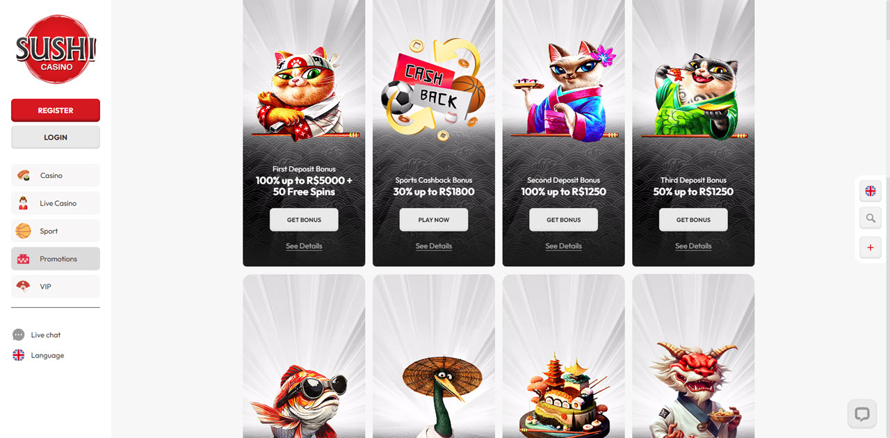 Sushi Casino review Screenshot