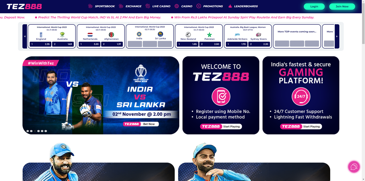 Tez888 Casino review Screenshot