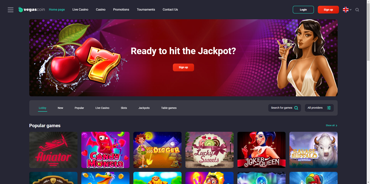 VegasCoin Casino review Screenshot