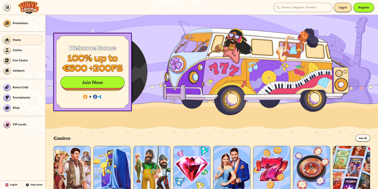 VinylCasino review Screenshot