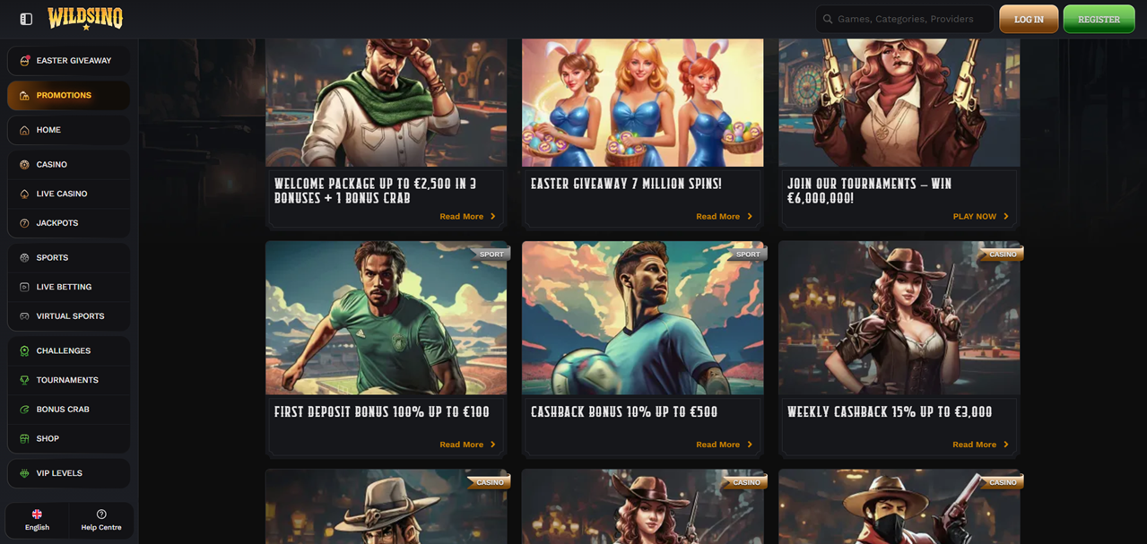 Wildsino review Screenshot