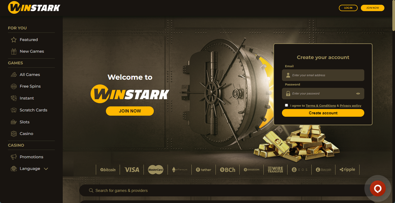 WinStark Casino review Screenshot