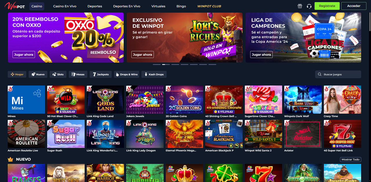 Winpot Casino review Screenshot