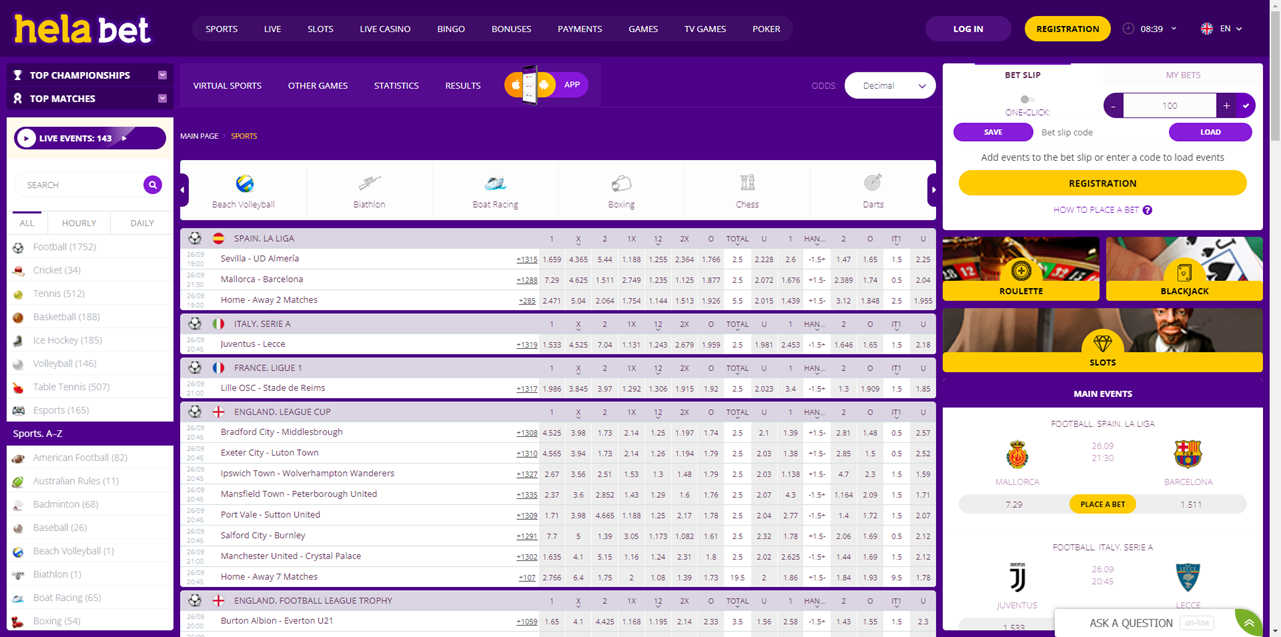 Helabet review Screenshot