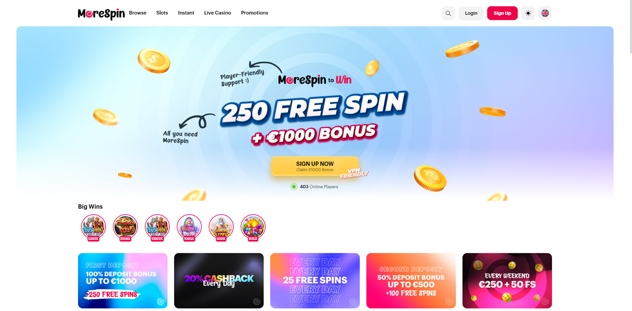 MoreSpin review Screenshot