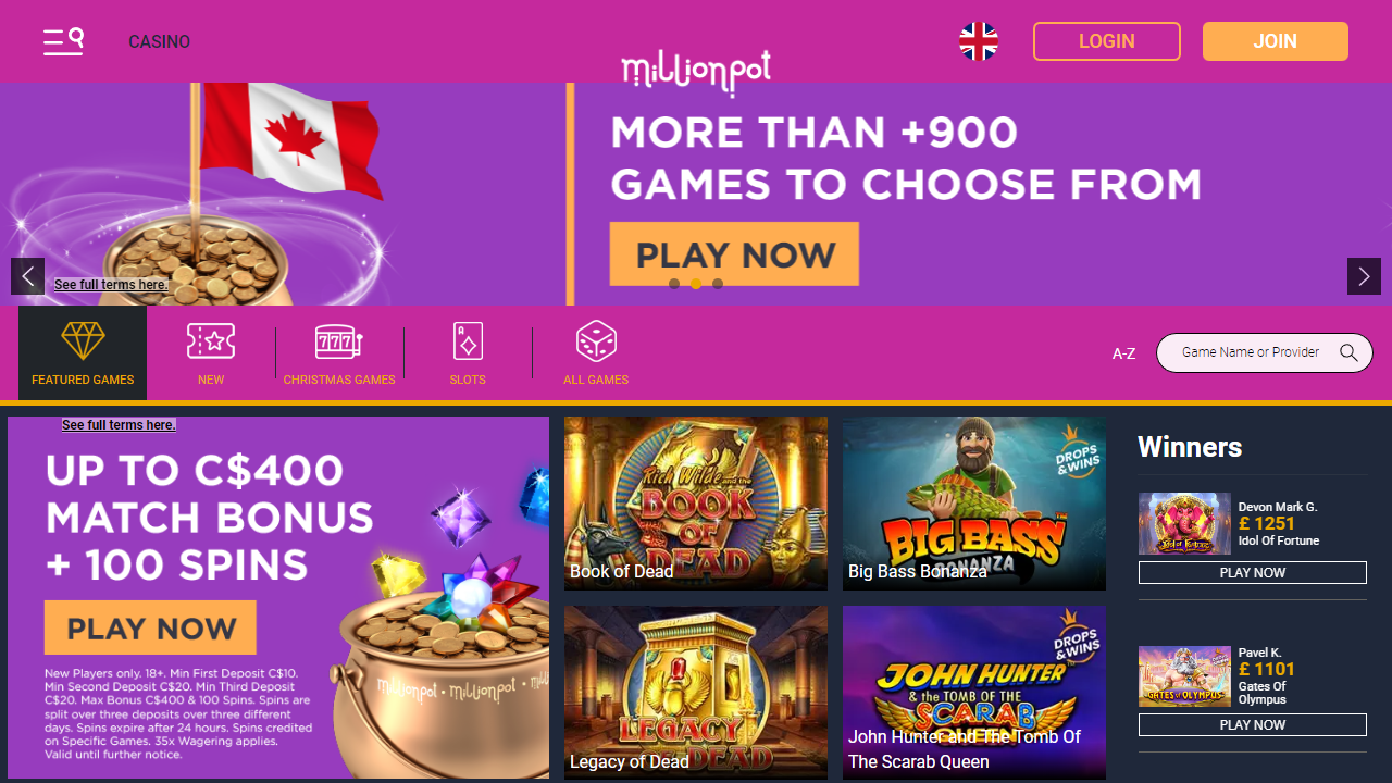 Millionpot review Screenshot