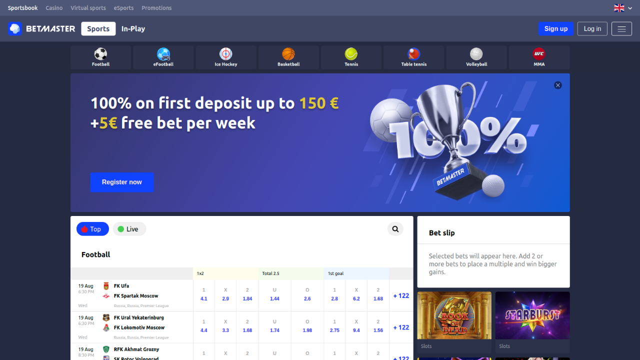Betmaster review Screenshot Betmaster review Screenshot