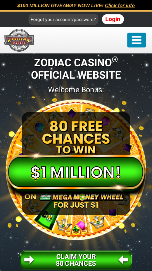 Zodiac Casino Screenshot