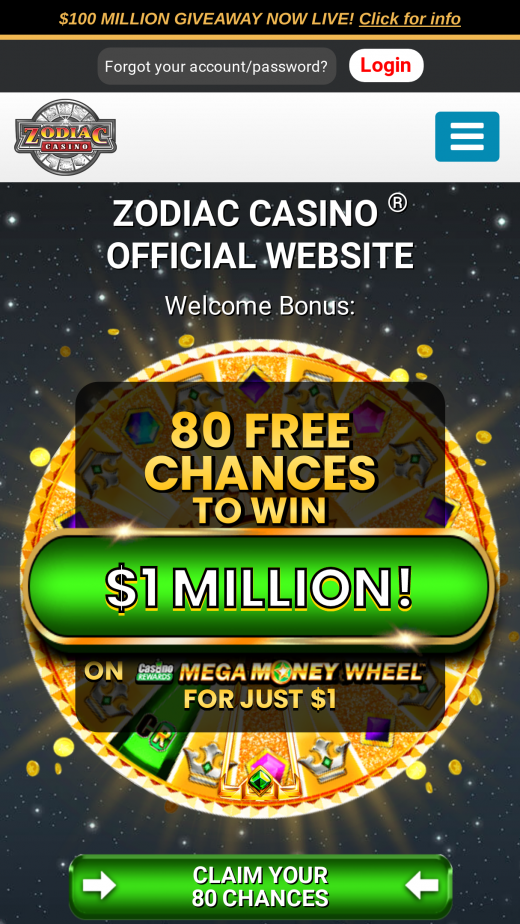 Zodiac Casino Screenshot